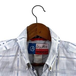 Wrangler, AOP Blue White Cowboy Cut Collection, Plaid Button Up, Men's M